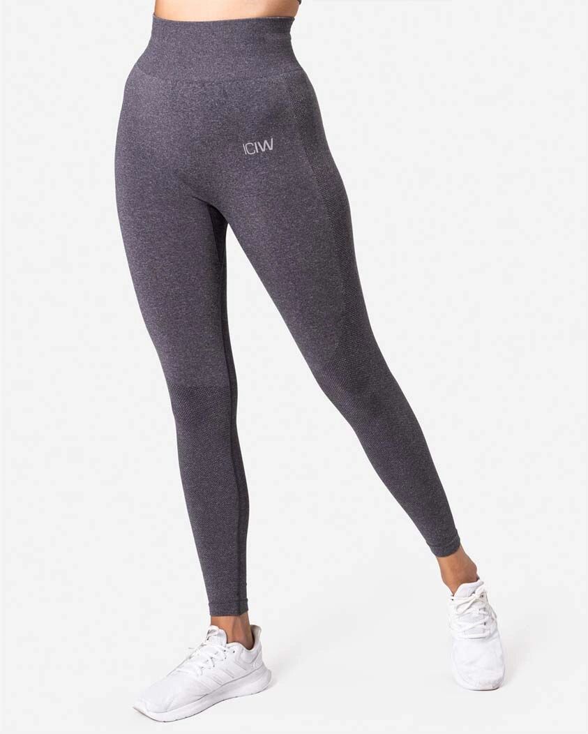 Icaniwill Define Seamless Tights, Grey Melange, M