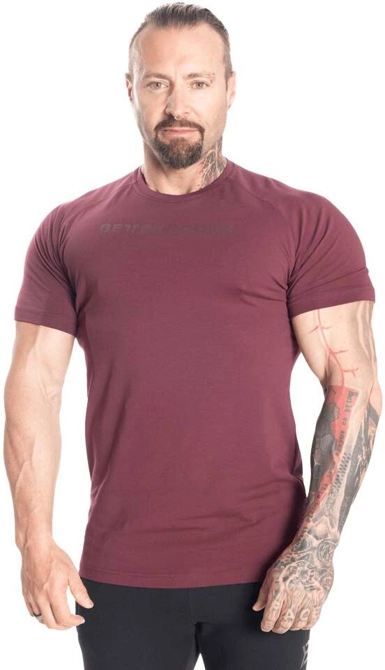 Better Bodies Gym Tapered Tee, Maroon, Xxl