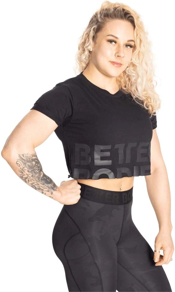 Better Bodies Astoria Cropped Tee, Black