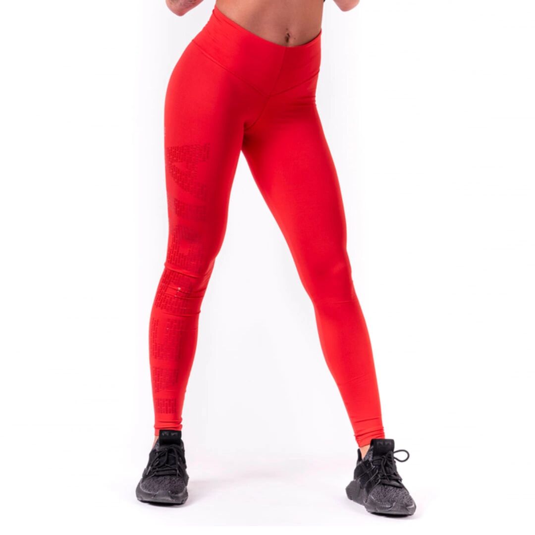 Nebbia One Tone Pattern Tights, Red, M