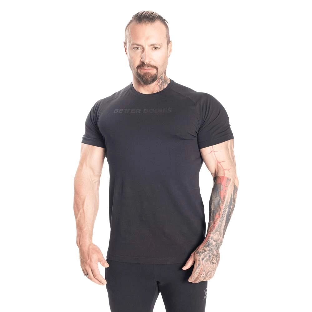 Better Bodies Gym Tapered Tee, Black/black, S