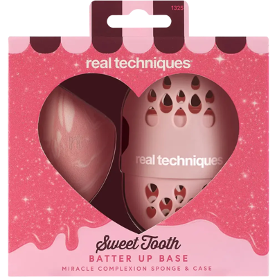 Real Techniques Sweet Tooth Batter Up Base Miracle Complexion Sponge + Case -meikkisieni + kotelo Real Techniques Sweet Tooth Batter Up Base Miracle Complexion Sponge + Case -meikkisieni + kotelo