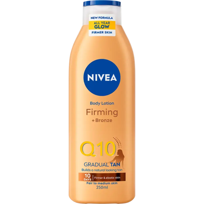 NIVEA 250ml Q10 Firming +Bronze Body Lotion -vartaloemulsio NIVEA 250ml Q10 Firming +Bronze Body Lotion -vartaloemulsio