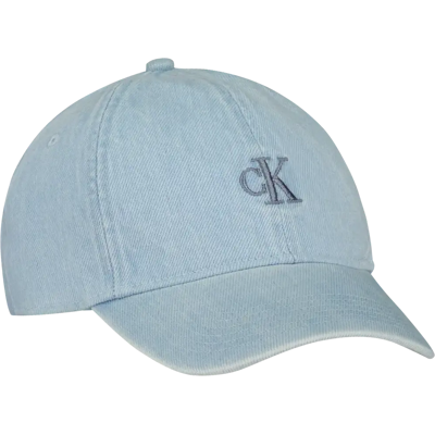 Calvin Embroidered monogram denim lippis - Size: OS Calvin Embroidered monogram denim lippis - Size: OS