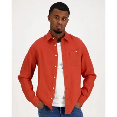 Knowledge cotton apparel Regular striped linen shirt kauluspaita - Miehet - Size: M Knowledge cotton apparel Regular striped linen shirt kauluspaita - Miehet - Size: M