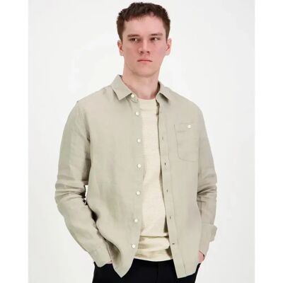 Knowledge cotton apparel Regular linen shirt kauluspaita - Miehet - Size: M Knowledge cotton apparel Regular linen shirt kauluspaita - Miehet - Size: M