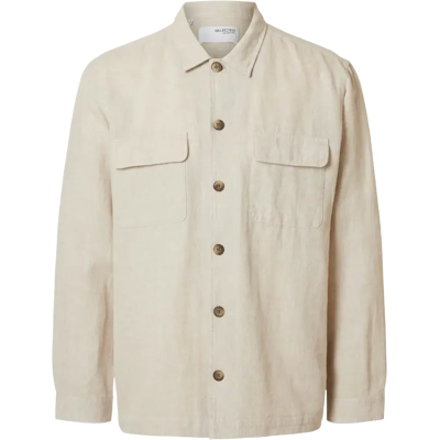 SELECTED Slh-leroy linen blend overshirt pellavapaitatakki - Miehet - Size: XXL SELECTED Slh-leroy linen blend overshirt pellavapaitatakki - Miehet - Size: XXL