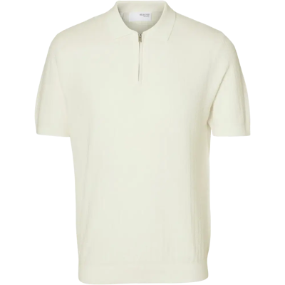 SELECTED HOMME Slhcran ss knit structure half zip polo neule - Miehet - Size: S SELECTED HOMME Slhcran ss knit structure half zip polo neule - Miehet - Size: S