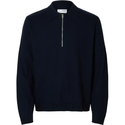 SELECTED HOMME Slhtray merino brushed relaxed zip polo - Miehet - Size: M SELECTED HOMME Slhtray merino brushed relaxed zip polo - Miehet - Size: M