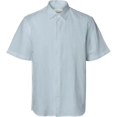 SELECTED Slhregclay linenblend ss shirt lyhythihainen pellavakauluspaita - Miehet - Size: L SELECTED Slhregclay linenblend ss shirt lyhythihainen pellavakauluspaita - Miehet - Size: L