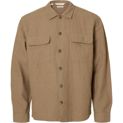 SELECTED Slh-leroy linen blend overshirt pellavapaitatakki - Miehet - Size: S SELECTED Slh-leroy linen blend overshirt pellavapaitatakki - Miehet - Size: S