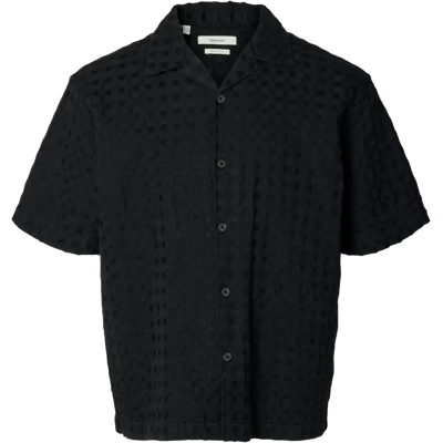 SELECTED Slhrlxmonty texture ss shirt paitatakki lyhythiha - Miehet - Size: L SELECTED Slhrlxmonty texture ss shirt paitatakki lyhythiha - Miehet - Size: L