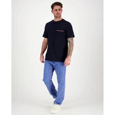 Tommy Hilfiger Global stripe pique pocket tee t-paita - Miehet - Size: L Tommy Hilfiger Global stripe pique pocket tee t-paita - Miehet - Size: L