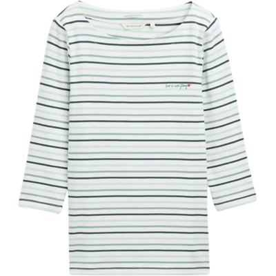 Tom Tailor venepääntie raidallinen t-paita - Naiset - Size: L Tom Tailor venepääntie raidallinen t-paita - Naiset - Size: L