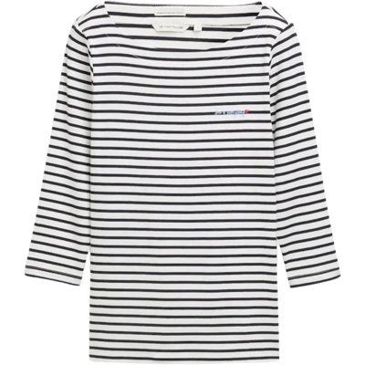 Tom Tailor venepääntie raidallinen t-paita - Naiset - Size: L Tom Tailor venepääntie raidallinen t-paita - Naiset - Size: L