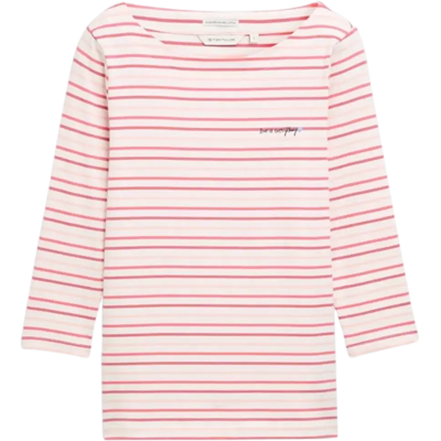 Tom Tailor venepääntie raidallinen t-paita - Naiset - Size: L Tom Tailor venepääntie raidallinen t-paita - Naiset - Size: L