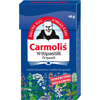 Carmolis yrttipastilli sokeriton 45 g Carmolis yrttipastilli sokeriton 45 g