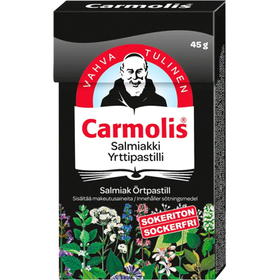 Carmolis Salmiakki yrttipastilli 45 g Carmolis Salmiakki yrttipastilli 45 g