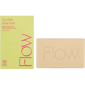 Flow Cosmetics Tea Tree -palasaippua kasvoille ja vartalolle 120g Flow Cosmetics Tea Tree -palasaippua kasvoille ja vartalolle 120g