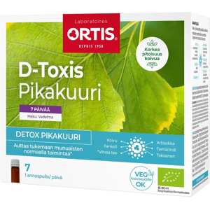 Harmonia D-Toxis Detox puhdistava pikakuuri 7 päivää Vadelma 7x15 ml Harmonia D-Toxis Detox puhdistava pikakuuri 7 päivää Vadelma 7x15 ml