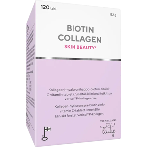 Vitabalans Biotin Collagen - Kollageeni, Hyaluronihappo & Vitamiinit - 120 Tablettia Vitabalans Biotin Collagen - Kollageeni, Hyaluronihappo & Vitamiinit - 120 Tablettia