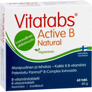 Vitatabs Active B Natural B-vitamiinitabletti 60 tabl Vitatabs Active B Natural B-vitamiinitabletti 60 tabl