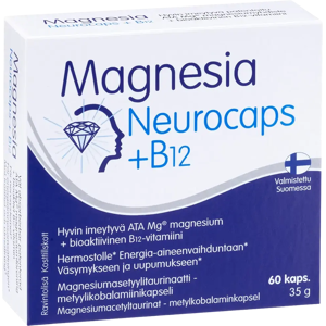 Magnesia Neurocaps + B12 Magnesiumasetyylitaurinaatti - metyylikobalamiinikapseli 60 kaps Magnesia Neurocaps + B12 Magnesiumasetyylitaurinaatti - metyylikobalamiinikapseli 60 kaps