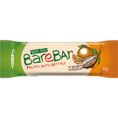 Leader - BareBar - Appelsiini-raakakaakao - 40g - Snack Bar Leader - BareBar - Appelsiini-raakakaakao - 40g - Snack Bar