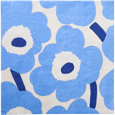Marimekko Unikko vaaleansininen navy lautasliina 20kpl/24cm Marimekko Unikko vaaleansininen navy lautasliina 20kpl/24cm