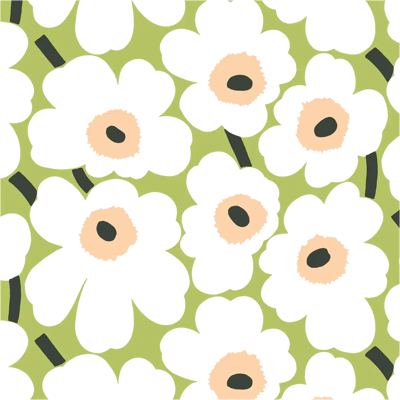 Marimekko Mini Unikko vaaleanvihreä lautasliina 20kpl/24cm Marimekko Mini Unikko vaaleanvihreä lautasliina 20kpl/24cm
