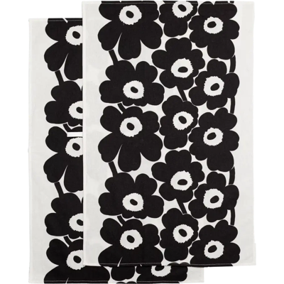 Marimekko Unikko keittiöpyyhe 2kpl musta - Size: 47x70cm Marimekko Unikko keittiöpyyhe 2kpl musta - Size: 47x70cm