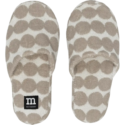 Marimekko Räsymatto Kylpytossut L beige/valkoinen - Size: L Marimekko Räsymatto Kylpytossut L beige/valkoinen - Size: L