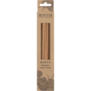 Novita sukkapuikot 20 cm koivu 2.5 mm Novita sukkapuikot 20 cm koivu 2.5 mm