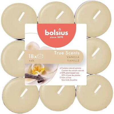 Bolsius True Scents – tuoksulämpökynttilät – Vanilla – norsunluu – 18 kpl/pakkaus Bolsius True Scents – tuoksulämpökynttilät – Vanilla – norsunluu – 18 kpl/pakkaus