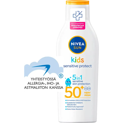 Nivea Kids Sensitive Protect & Play Aurinkovoide SPF50+ - Läpinäkyvä Nivea Kids Sensitive Protect & Play Aurinkovoide SPF50+ - Läpinäkyvä