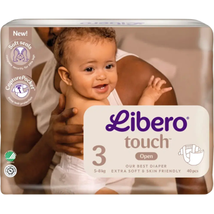 Libero Touch teippivaippa koko 3, 40kpl, 5-8 kg Libero Touch teippivaippa koko 3, 40kpl, 5-8 kg