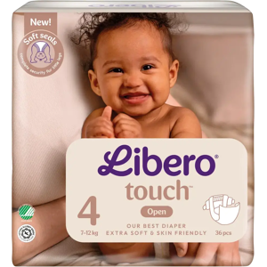 Libero Touch teippivaippa koko 4, 36kpl, 7-12 kg Libero Touch teippivaippa koko 4, 36kpl, 7-12 kg