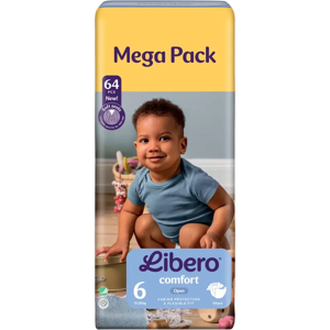Libero Comfort teippivaippa koko 6, 64kpl, 13-20kg Libero Comfort teippivaippa koko 6, 64kpl, 13-20kg