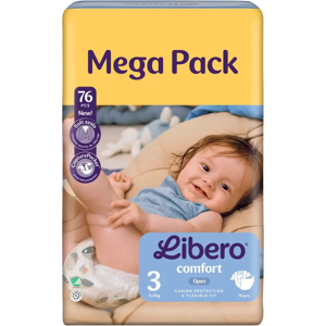 Libero Comfort teippivaippa koko 3, 76 kpl, 5-8kg Libero Comfort teippivaippa koko 3, 76 kpl, 5-8kg