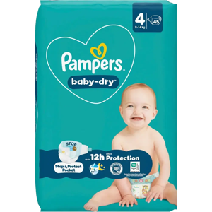 Pampers Baby Dry S4 9-14kg 45kpl vaippa Pampers Baby Dry S4 9-14kg 45kpl vaippa