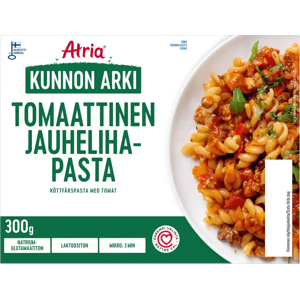 Atria Kunnon arki Tomaattinen Jauhelihapasta 300g Atria Kunnon arki Tomaattinen Jauhelihapasta 300g