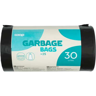 Coop roskapussi 30l musta 25kpl Coop roskapussi 30l musta 25kpl