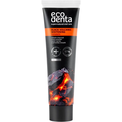 Ecodenta Black Volcanic Whitening toothpaste valkaiseva hiilihammastahna 100ml Ecodenta Black Volcanic Whitening toothpaste valkaiseva hiilihammastahna 100ml