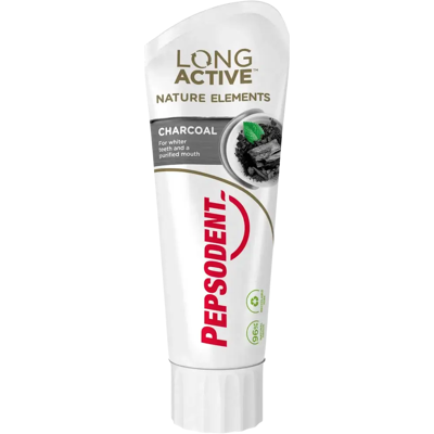 Pepsodent Long Active Nature Elements Charcoal Hammastahna Poistaa värjäymiä 75 ml Pepsodent Long Active Nature Elements Charcoal Hammastahna Poistaa värjäymiä 75 ml