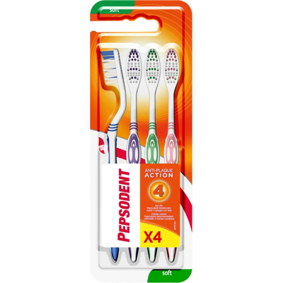 Pepsodent Soft Hammasharja Pehmeäharjaksinen 4 kpl Pepsodent Soft Hammasharja Pehmeäharjaksinen 4 kpl