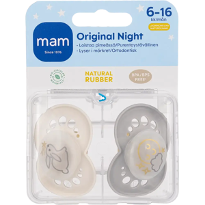 MAM Night tutti 2kpl, luonnonkumi 6-16kk MAM Night tutti 2kpl, luonnonkumi 6-16kk