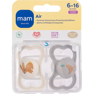 MAM Air tutti 2kpl, silikoni 6-16kk MAM Air tutti 2kpl, silikoni 6-16kk