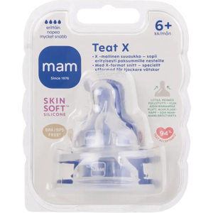 MAM Teat X 2kpl 6+kk Erittäin nopea silikonivellitutti MAM Teat X 2kpl 6+kk Erittäin nopea silikonivellitutti