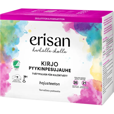 Erisan Hajusteeton Kirjo Pyykinpesujauhe 1 kg Erisan Hajusteeton Kirjo Pyykinpesujauhe 1 kg
