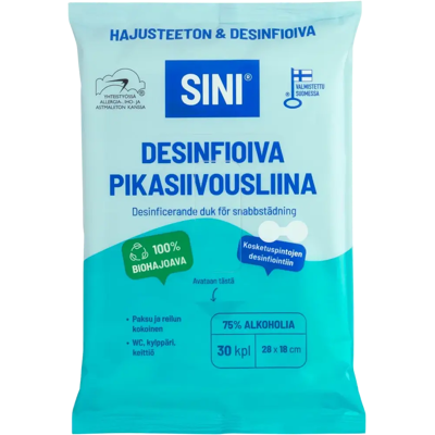 SINI Desinfioiva kostea pikasiivousliina 30 kpl SINI Desinfioiva kostea pikasiivousliina 30 kpl